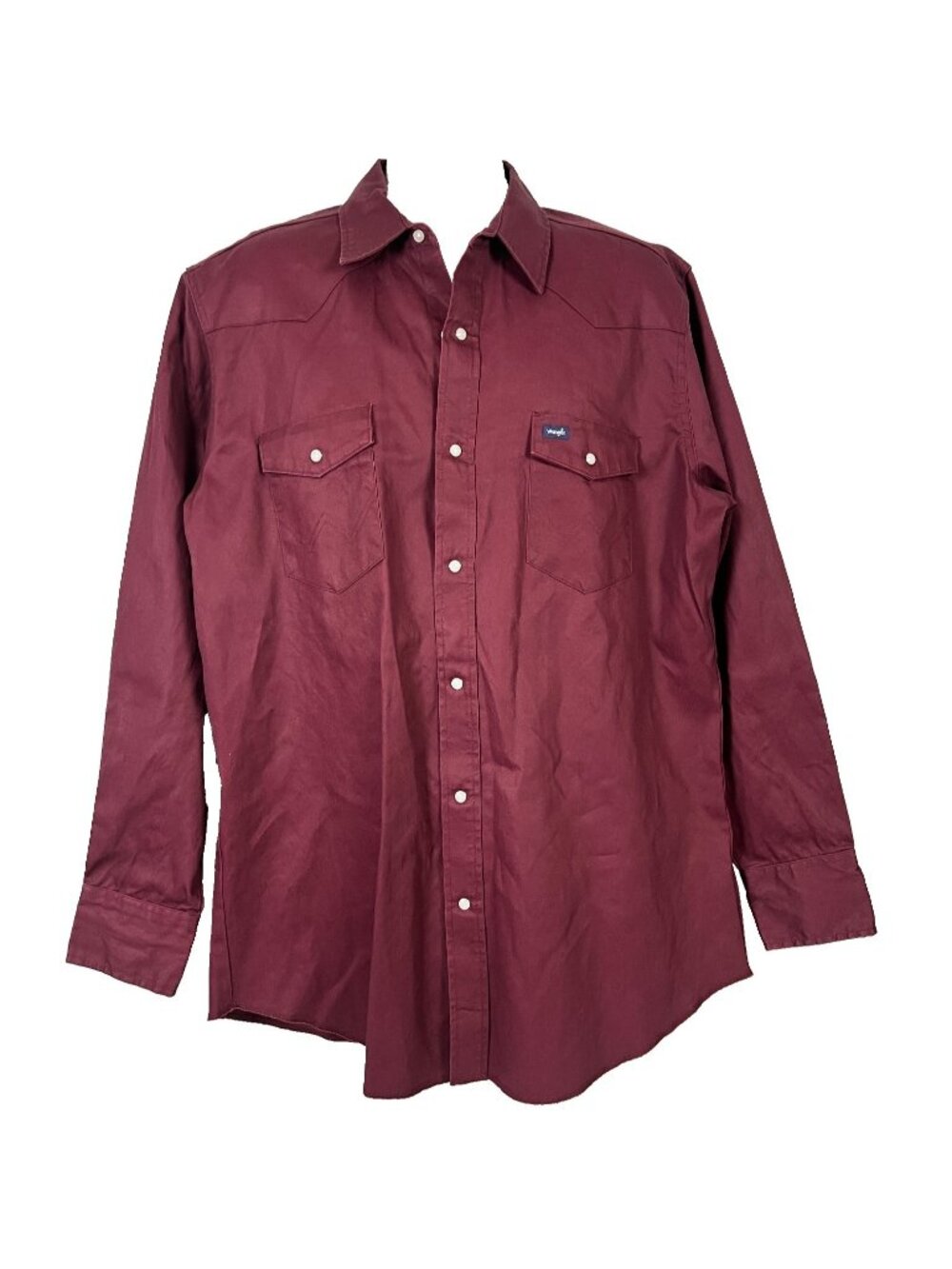 Wrangler Mens Western Snap Shirt size XLT XL Tall 52x36 Pearl Snap Cotton Twill
